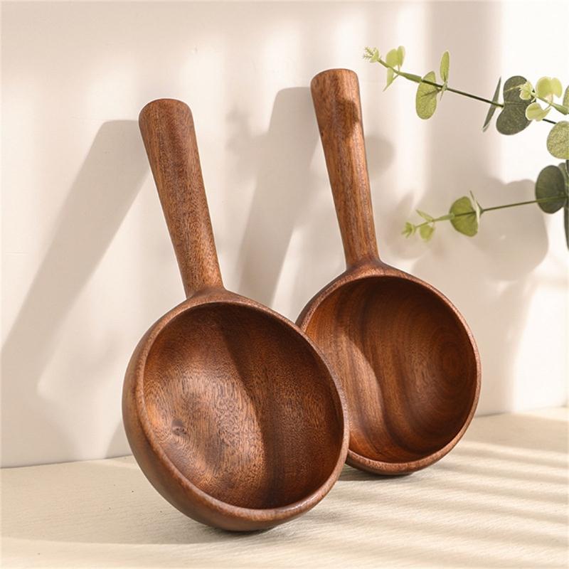 Long Handled Wooden Serving Soup Spoon Heat Resistant Water Ladle For Everyday Cooking And Modern Kitchens Ultensils