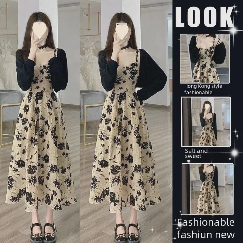 Hepburn-Style Floral Summer Dress & Chic Cardigan Set (2025)