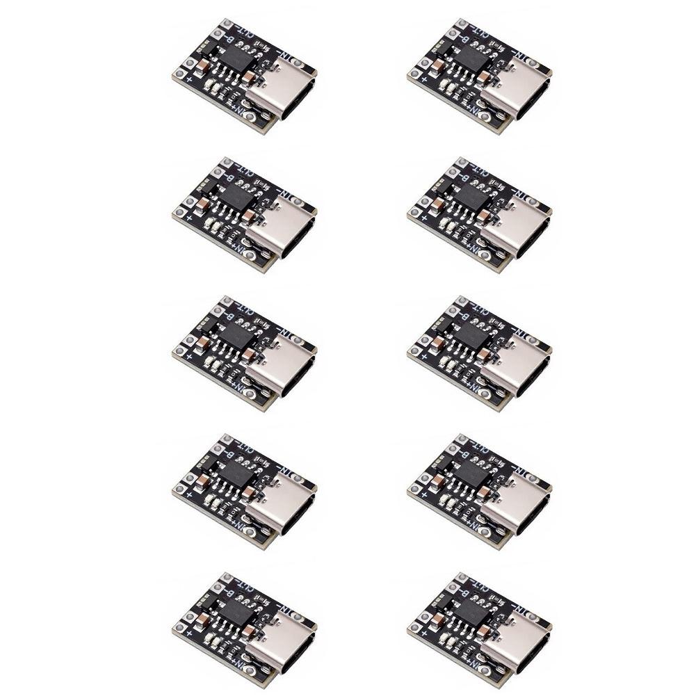 10 pcs TP4057 Type-C 1A lithium battery charging board with overcharge protection and dual LED status indicator