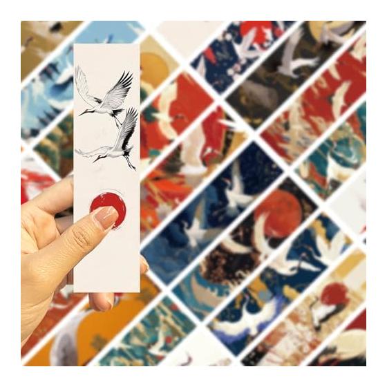 Red-crowned Crane Bookmarks - 30 Pack, Single-Sided Print, Inspirational Paper Bookmarks, Perfect for Young Readers In Elementary & Middle School,