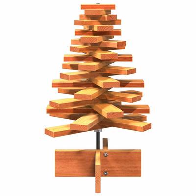Decorative Christmas Tree Wax Brown 60 Cm Solid Pine Wood