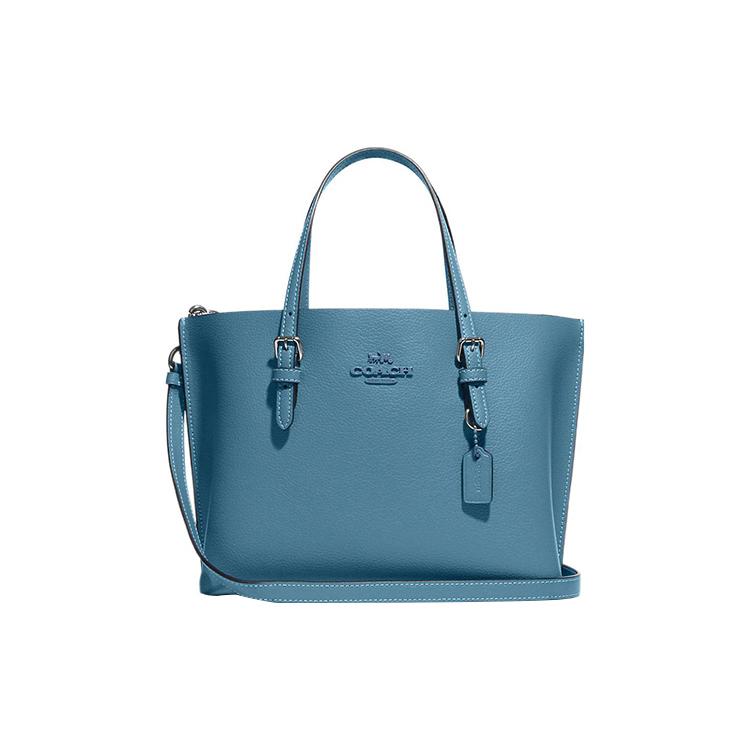 

Новая сумка-тоут COACH Mollie из спилковой кожи, сумка для покупок, сумка через плечо, сумка кроссбоди, женская сумочка 25, тихоокеанский синий CC789-SVPTW 24.9*12.4*19.1CM