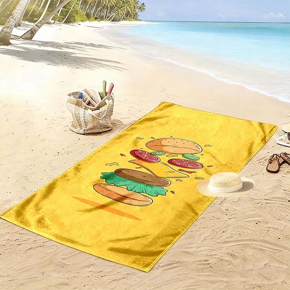 Burger Layer Illustration Towel A must-have beach towel for beach travel