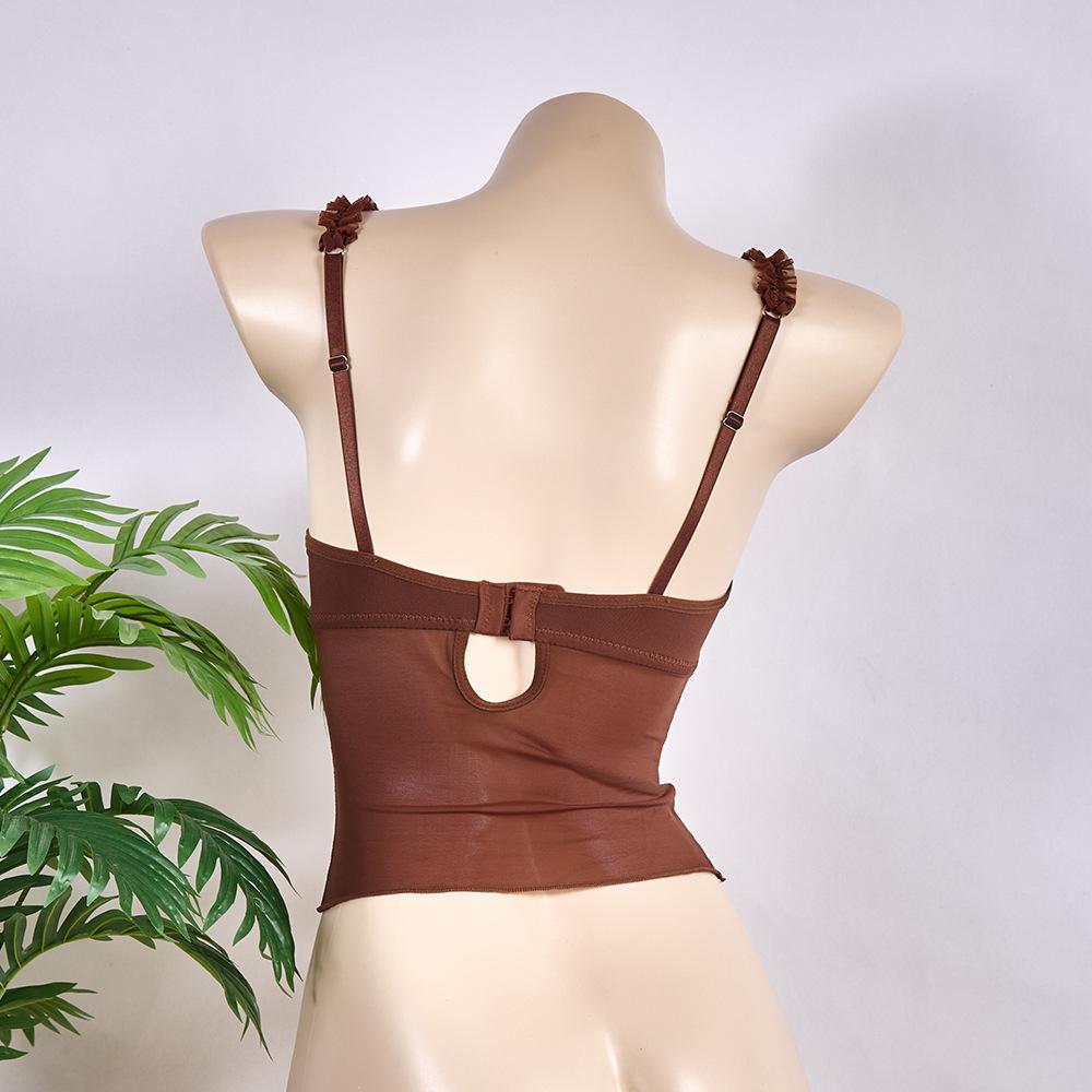Summer Lace Underwire Camisole: Sexy, Sheer, Chest-Enhancing Vest