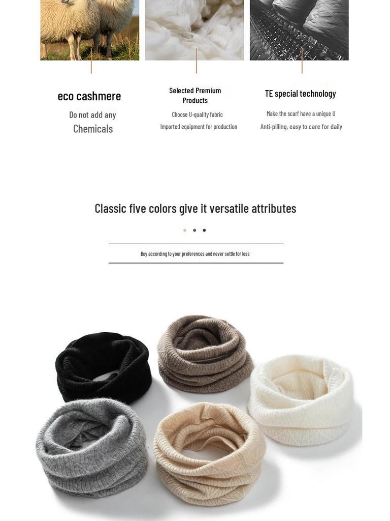 Unisex Cashmere Neck Warmer: Cold-Proof, Knitted Pullover Dickey for Autumn and Winter