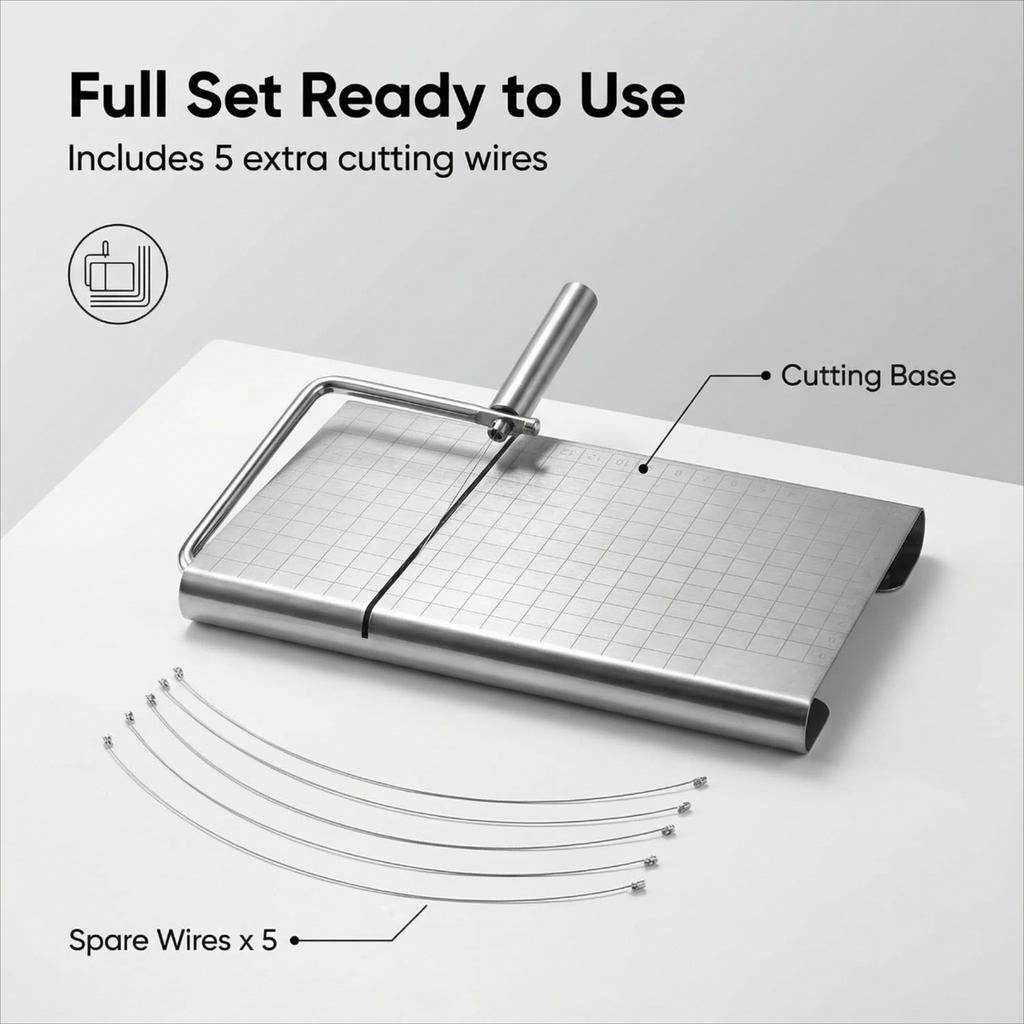Stainless Steel Soap Cutter With Scale,Adjustable Soap Making Tools For Making Candles Trimming Cheese DIY Cutting Making Tool