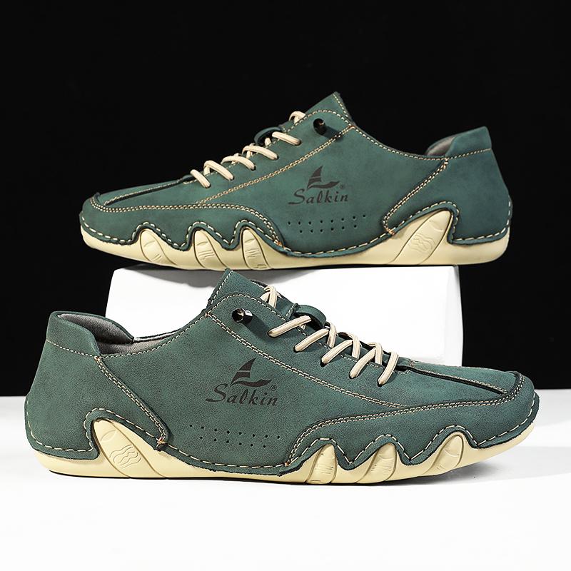 Nouveau 2025 Mode Fait Main Cuir Décontracté Chaussures Homme Design Baskets Mocassins Slip On Respirant Coupe Bas Ballerines Conduite Grande Taille