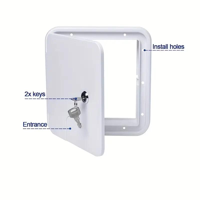 

Люк для хранения шнуров для каравана и дома на колесах с 2 ключами, белая дверца отсека для электрического кабеля и шланга для кемпера, аксессуары для дома на колесах