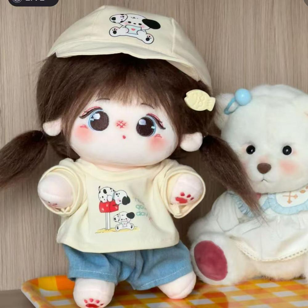 

1 set T-shirt Cotton Doll s Clothes Denim Shorts Plush Doll Clothes Doll Accessories 1 set
