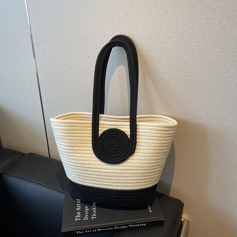 Summer high-end handbag women's new woven tote bag large-capacity leisure vacation beach bag