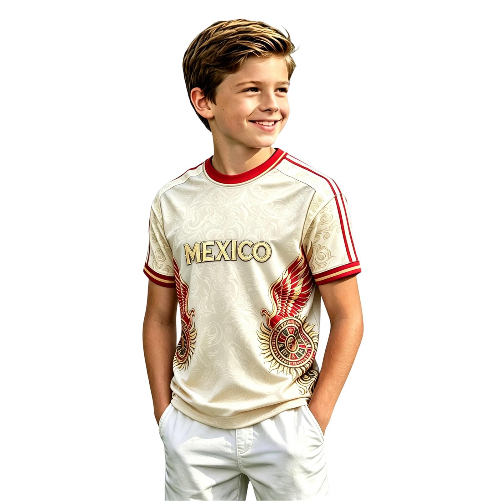 Boys Retro Soccer T-Shirt Vintage Football Tee for Kids Everyday Wear 100