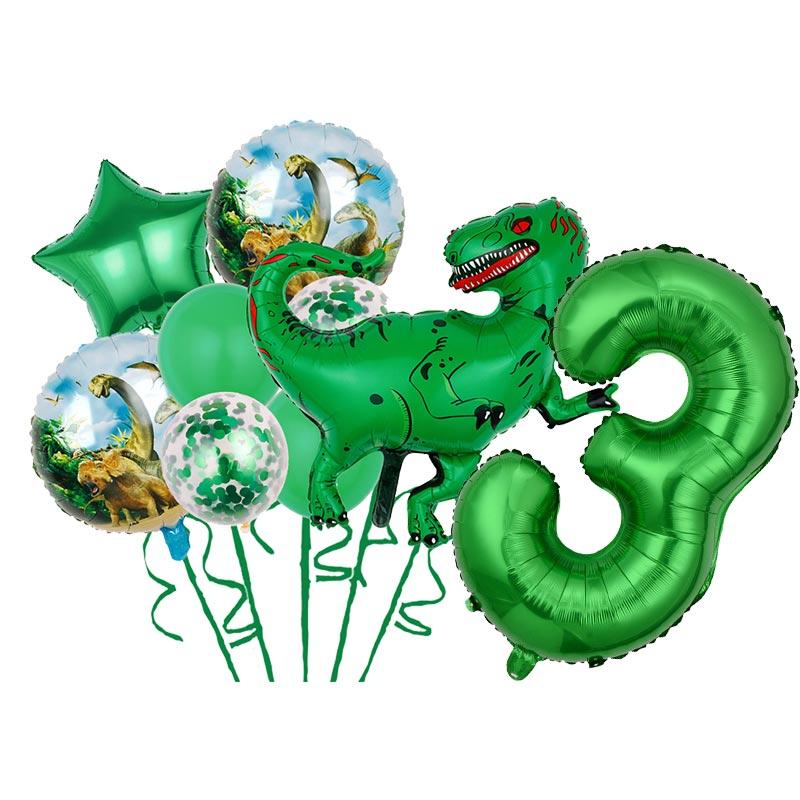 Cartoon Dinosaur Theme Cake Toppers Cute Dino Balloon Decorations Banner Tableware Set Birthday Party Supplies Baby Shower Favor
