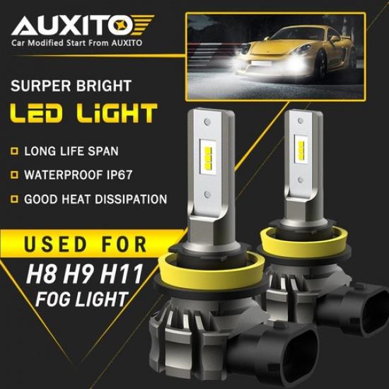 2X AUXITO H11 H8 LED Fog Driving Light 6500K Super Bright Bulb DRL White B3F EA2