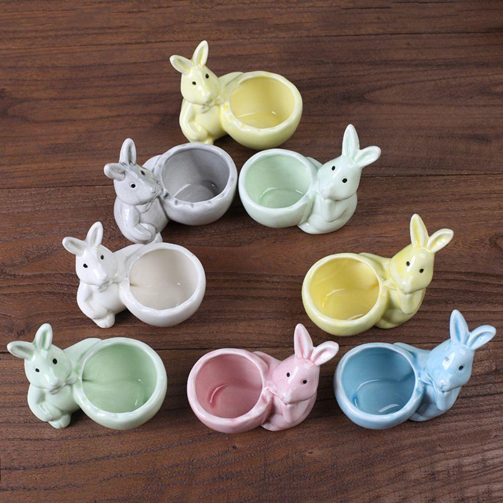 Holder Easter Rabbit Succulent Pots Ceramic Rabbit Shape Egg Cup Party Decoration