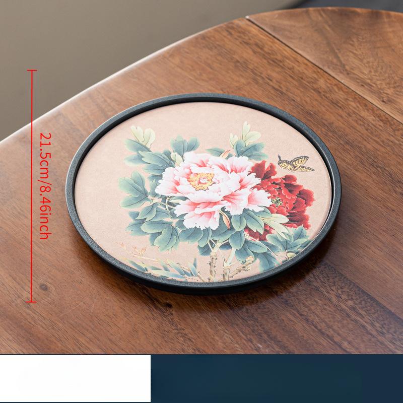 1PCS New Chinese Style Ceramic Absorbent Coaster Heat-resistant Anti-skidding Kung Fu Tea Cup Holder Insulation Pad