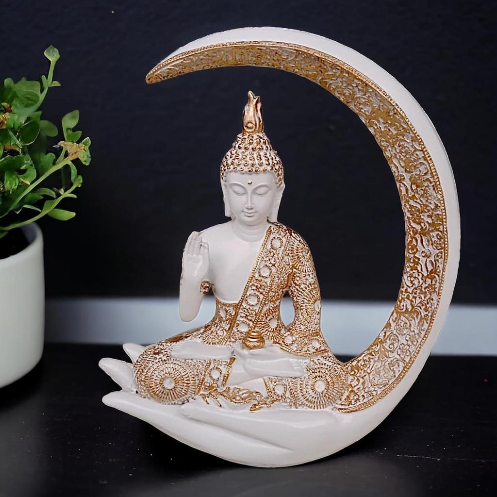 Big Meditating Moon Buddha Statue Showpiece