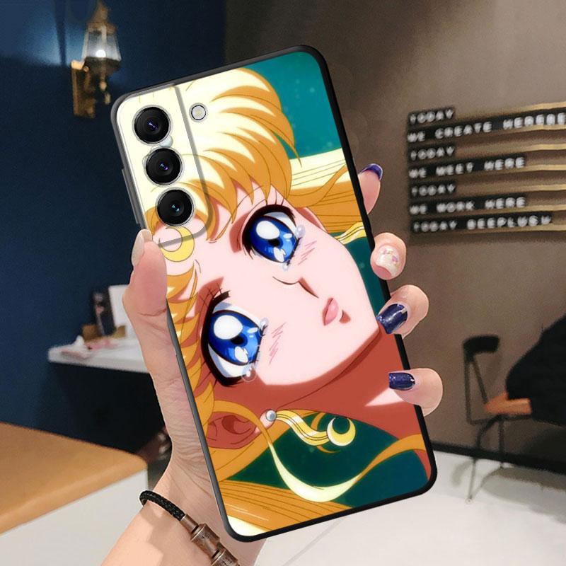 

Черный мягкий чехол для телефона Samsung Galaxy S21 S9 S7 S10e S20 FE S8 S10 S22 Ultra 5G S21 Plus, милый чехол с рисунком SailorS Samsung S7