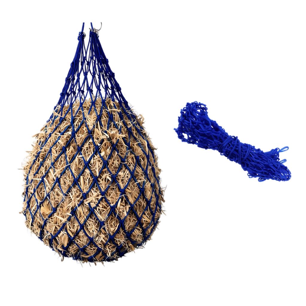Large Capacity Hay Net for Horses Cattle Sheep Llamas Durable Small Hole Feed Bag with Hanging Rings Suitable for Equine Feeding and Livestock Grazing