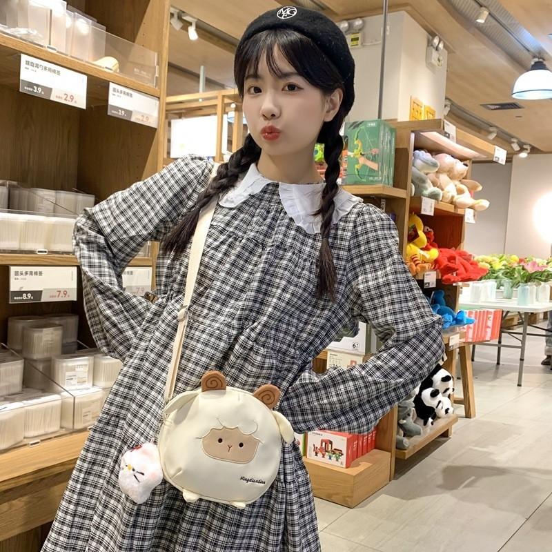 Adorable Japanese Style Kid's Shoulder Bag Cute Cartoon Lamb Design For All Ages