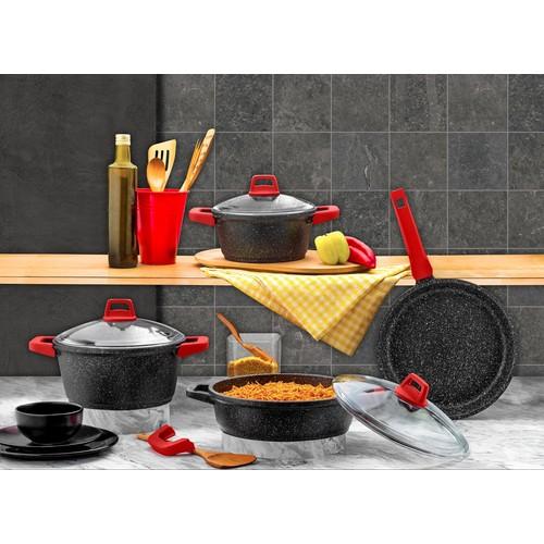 

Gülsan Elit Набор кастрюль и сковородок из литого гранита из 7 предметов