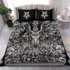 Skull Skeleton Satanic Goat Skull Duvet Cover Set Trophy Demon Breed Bedding Sets Night Blue Pink Satanic Baphomet Quilt Cover