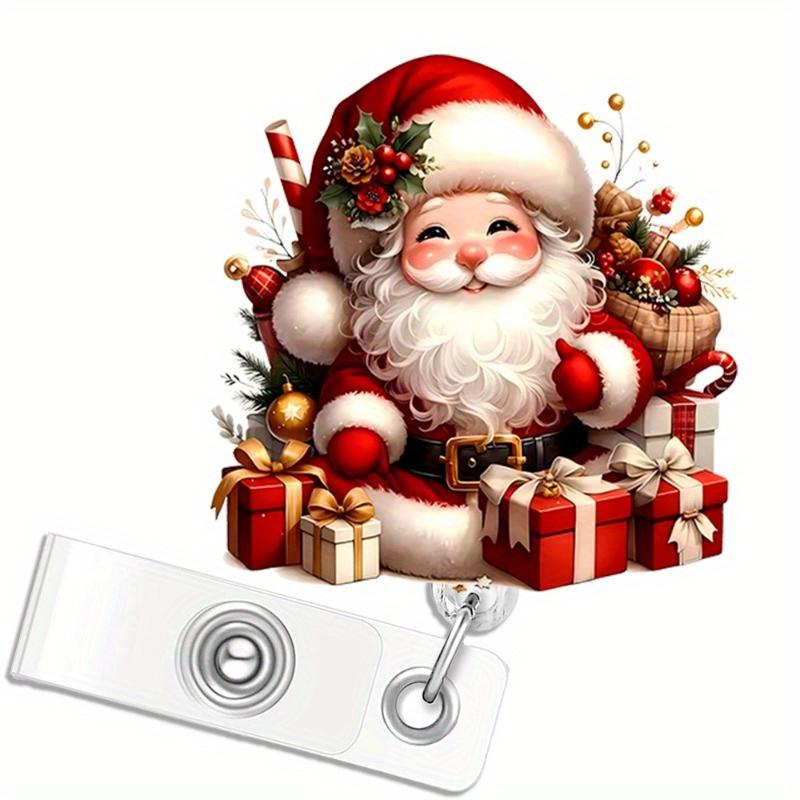 

Christmas badge scroll, an extendable holiday accessory for nurses and doctors.