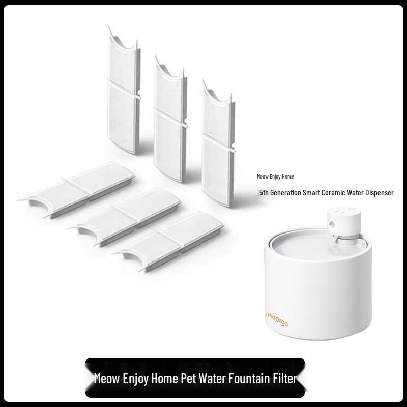 Meow Enjoy Ceramic Pet Water Fountain Filter & Replacement Sponge