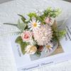 Artificial Small Fresh Silk Rose and Hydrangea Bridal Bouquet for Wedding and Decoration