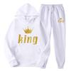 Couple Matching Hoodie Set King Queen Long Sleeve Tracksuit Men Women Casual Sportswear