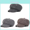 Klassischer Britischer Stil Baskenmütze für Damen Winter Herbst Wärme Winddicht Sonnenschutz