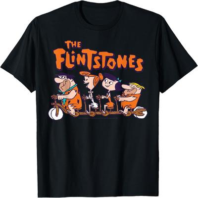 Die Flintstones Gruppenfoto Fahrradfahrt T-Shirt