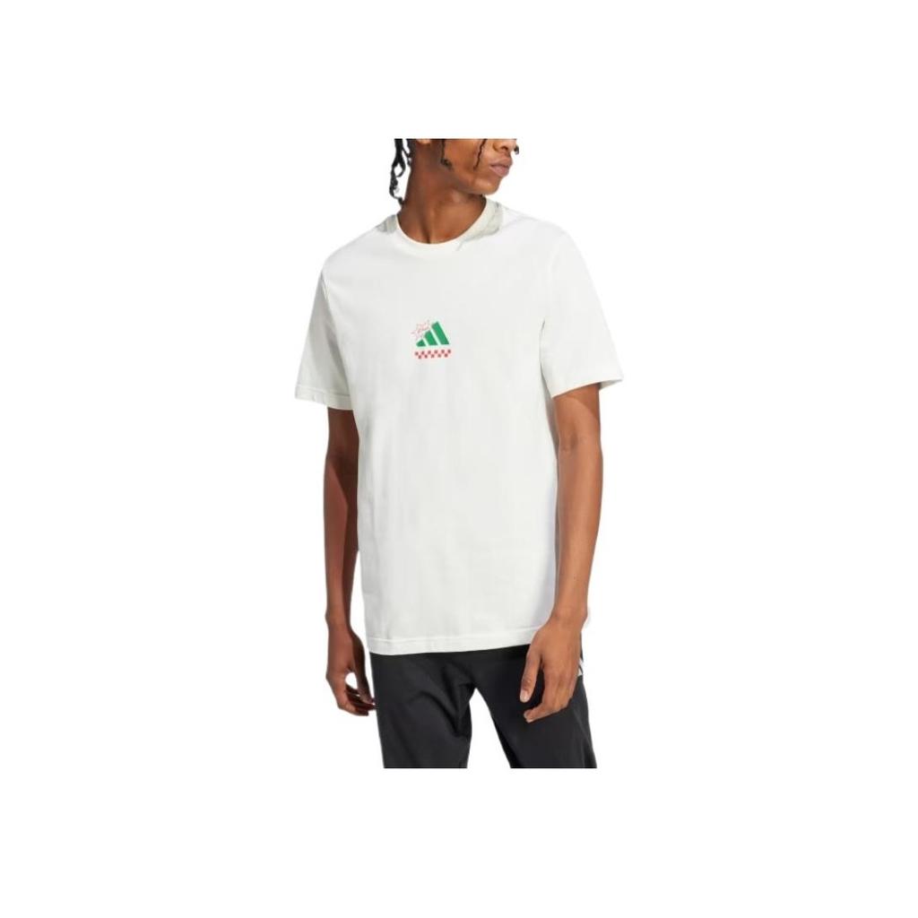 Adidas Lounge Pizza Graphic Tee Men Tops Off-White JJ4016