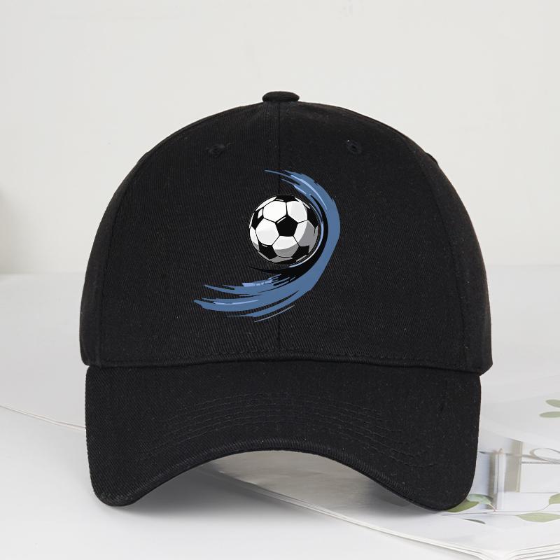 Dynamic Soccer Ball Print Baseball Cap Men Women Vintage Washed Cotton Adjustable Dad Hat Football Fan Sports Sun Hat