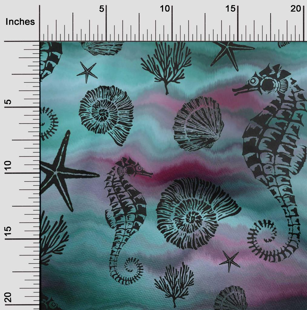 oneOone Cotton Flex Dunkelblau Blau Stoff Meer Nähen Material Druck Stoff Meterware 40 Zoll