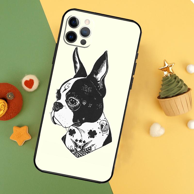 Boston Terrier Dog Phone Case For iPhone 17 17Air 16 15 14 13 11 12 Pro Max 12 13 Mini 16E Shockproof Cover