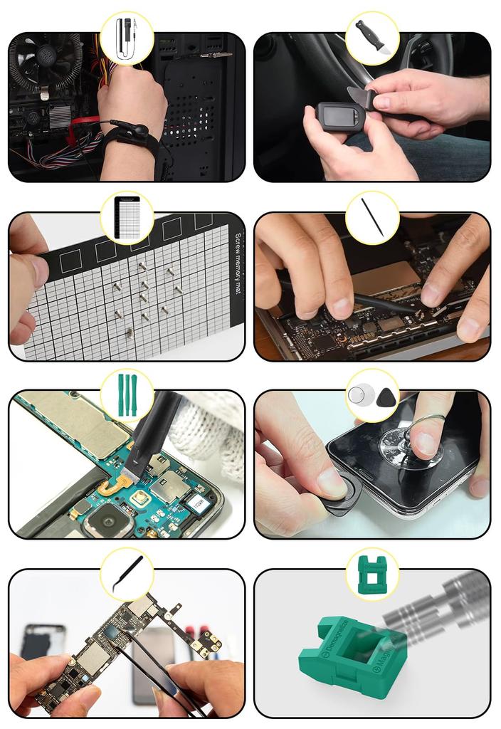 MOVMAO 2025 Precision Screwdriver 145 in 117 Special Tool Kit for DIY Repair Dedicated Case with Green Set, 1, Bits, Torx, Magnetic, Non-Slip Handle,