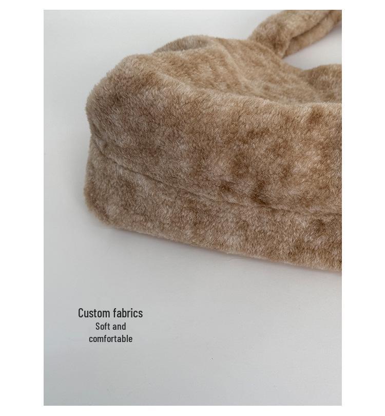Plüsch Große Tragetasche im koreanischen Stil - Herbst/Winter Damen Lässige Schultertasche
