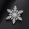 Weiman Fashion High Quality White Gold Plated CZ Diamond Snowflake Brooch Sparkly Zircon Jewelry for Wedding or Gift
