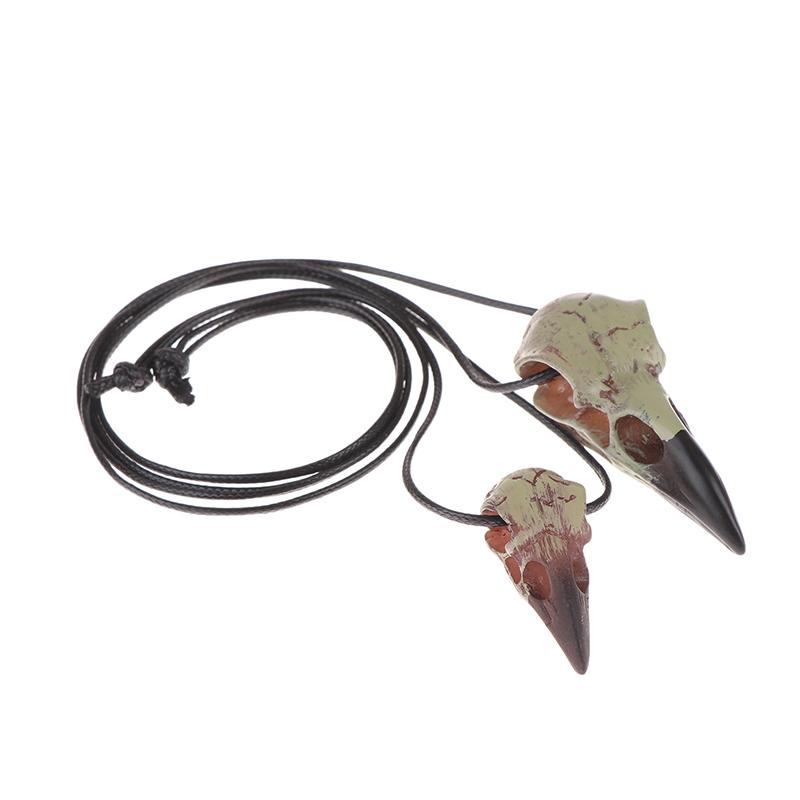 3D Goth Raven Skull Necklace Resin Replica Raven Crow Gothic Gift Halloween Raven Skull Necklace  Jewelry