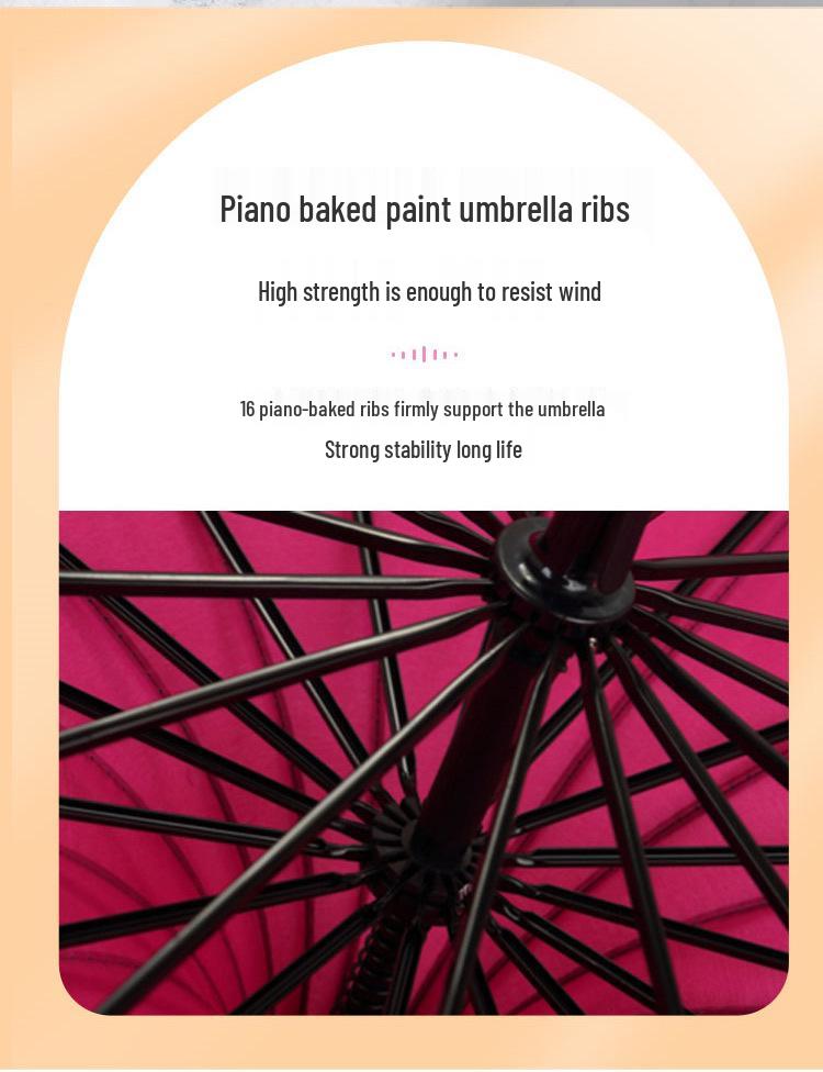 Baota 16-Rib Sun & Rain Bridal Photography Umbrella with Lace Trim and Curved Handle