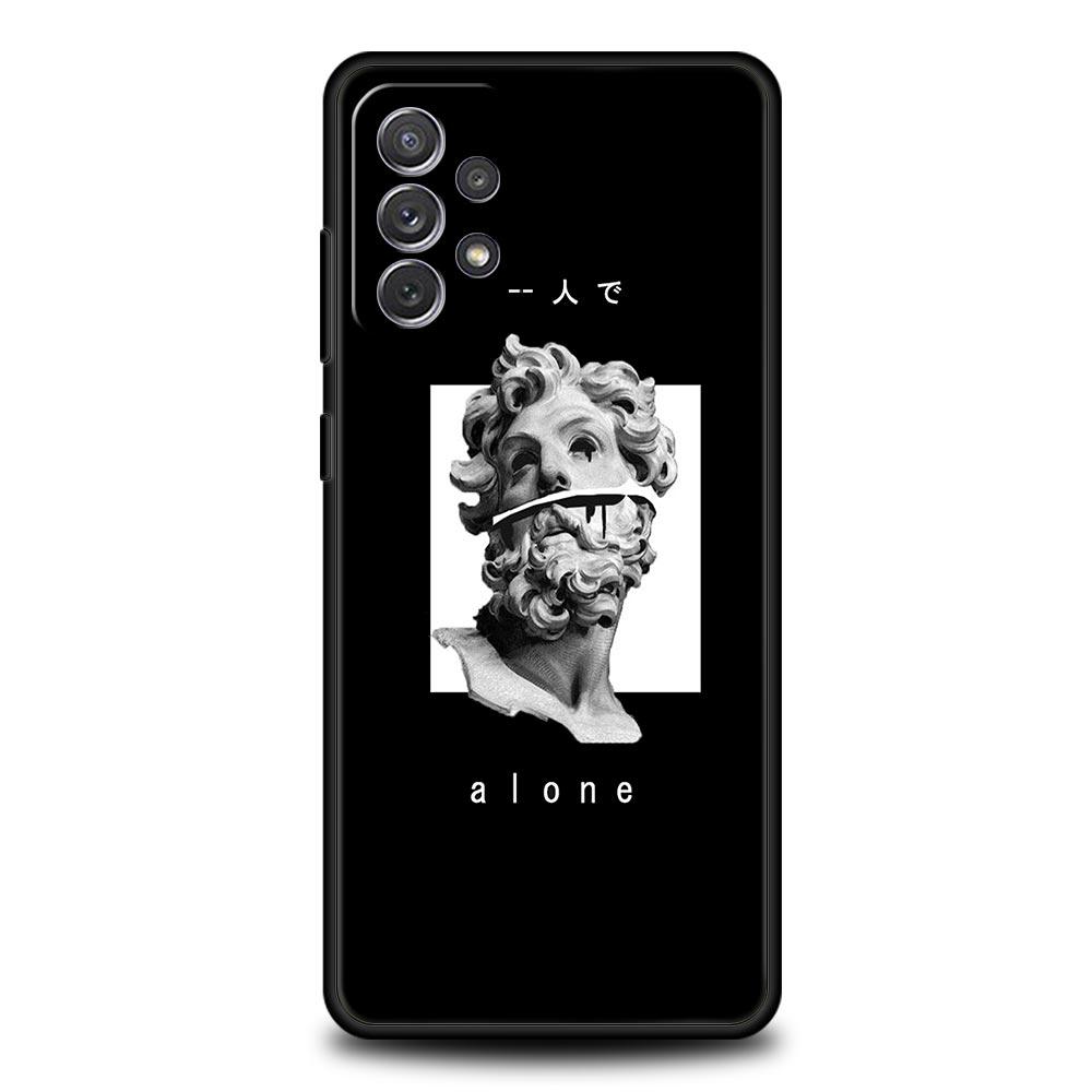 

Cartoon Statue Abstract Art Phone Case for Samsung Galaxy A55 A35 A15 A14 A13 A25 A54 A51 A71 A72 A73 A32 A52 A41 Soft TPU Shell Samsung A07