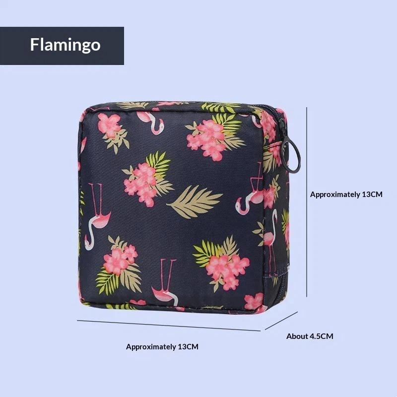 Women Sanitary Napkin Tampon Storage Bag Portable Waterproof Organizer Pouch Cartoon Pattern Sanitary Napkin Bag