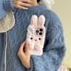 Niedliche Plüsch-Kaninchen iPhone-Hülle für iPhone 12 bis 17 Pro Max (Herbst/Winter Kollektion)