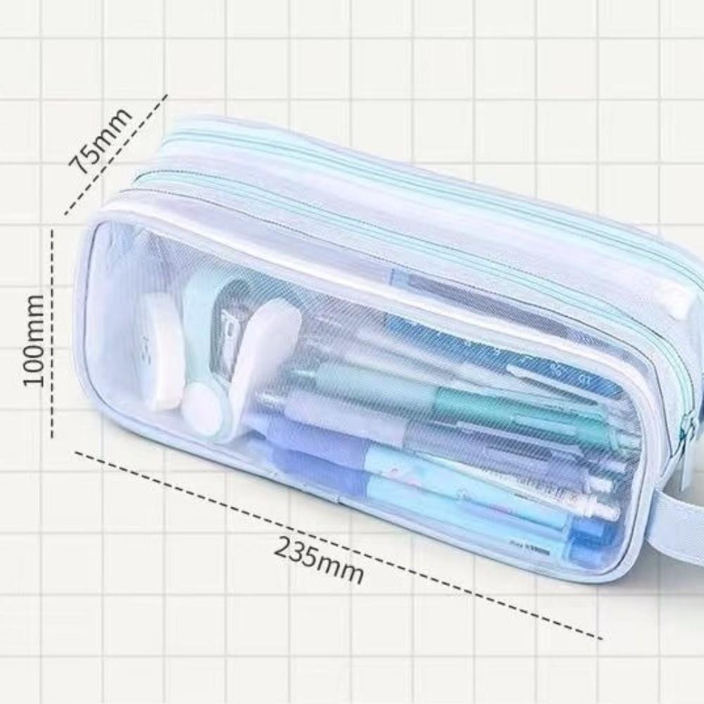 Large Capacity Pencil Case Cartoon Stationery Storage Pouch New Zipper Pen Bag Stationery Supplies