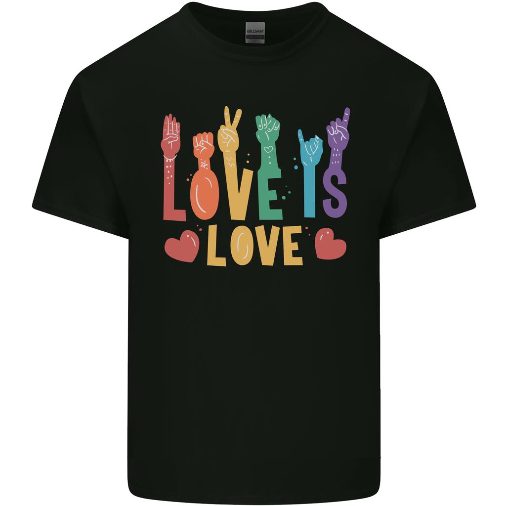 LGBT Sign Language Love Is Gay Pride Day Unisexs Light Cotton TShirt