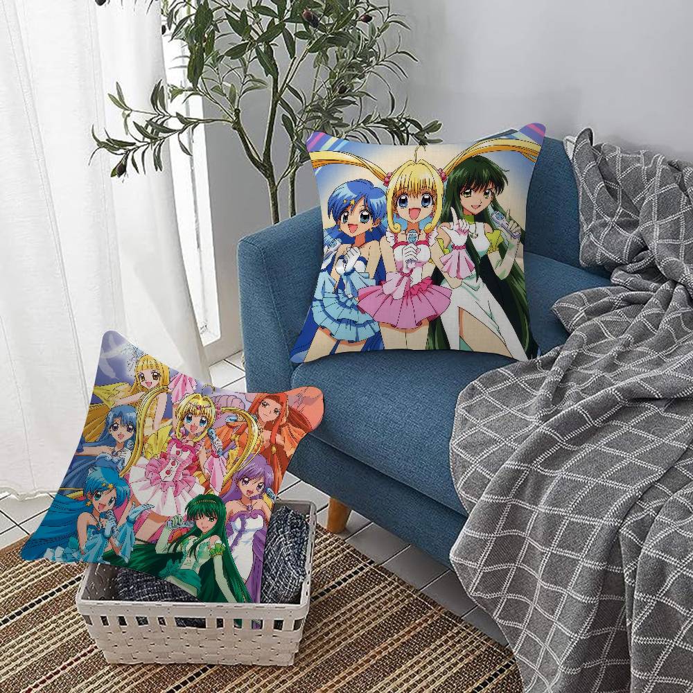 Anime M-Mermaid Melody Pichi Pichi Pitch Office Cushion Pillowcase Car Cushion Cover45X45Cm Lumbar Pillowcase Sofa Pillowcover