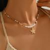 Metal Charm Choker Boho Clavicle Chain Exquisite Starfish shells Necklace