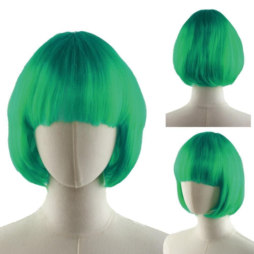 Funny Short Bob Wigs Xmas Wig Halloween Cosplay Anime Wigs Colored Straight Hair Stage Show