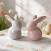 Basic Ceramic Rabbit Statue Sweet Small Animal Ornament Lovely Desk Decoration For Bookshelf Living Room Accent
