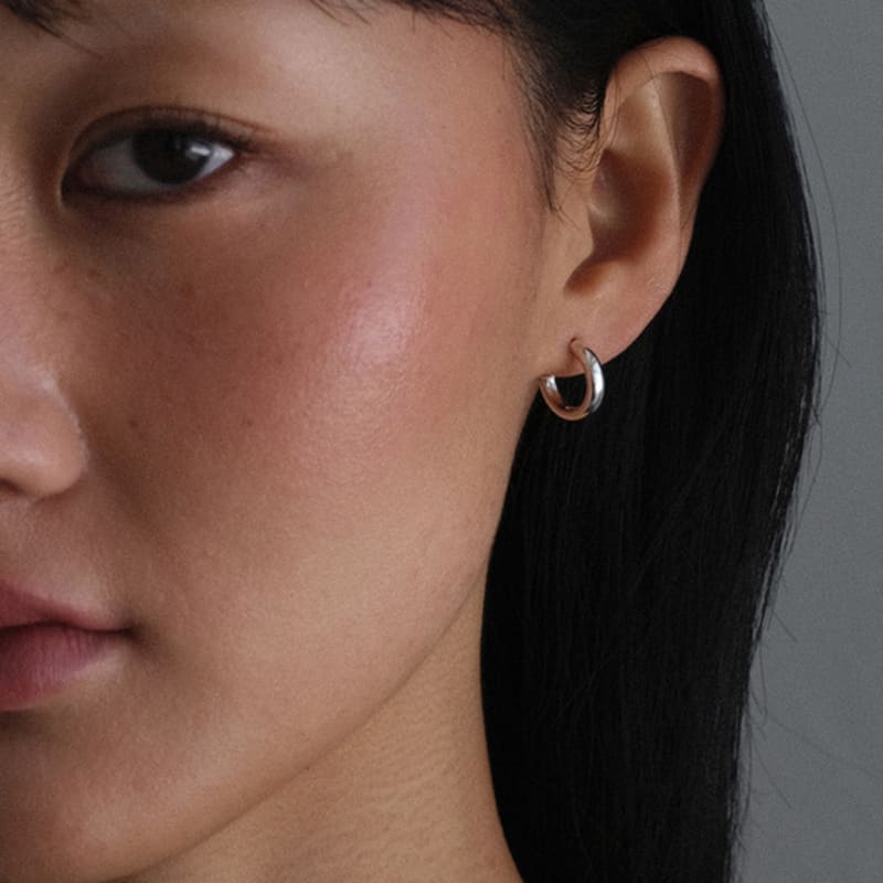Another Layer Light Hoop Earring Small (Silver925)